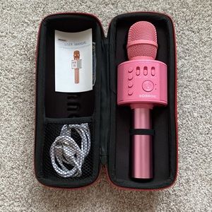 Pink karaoke microphone